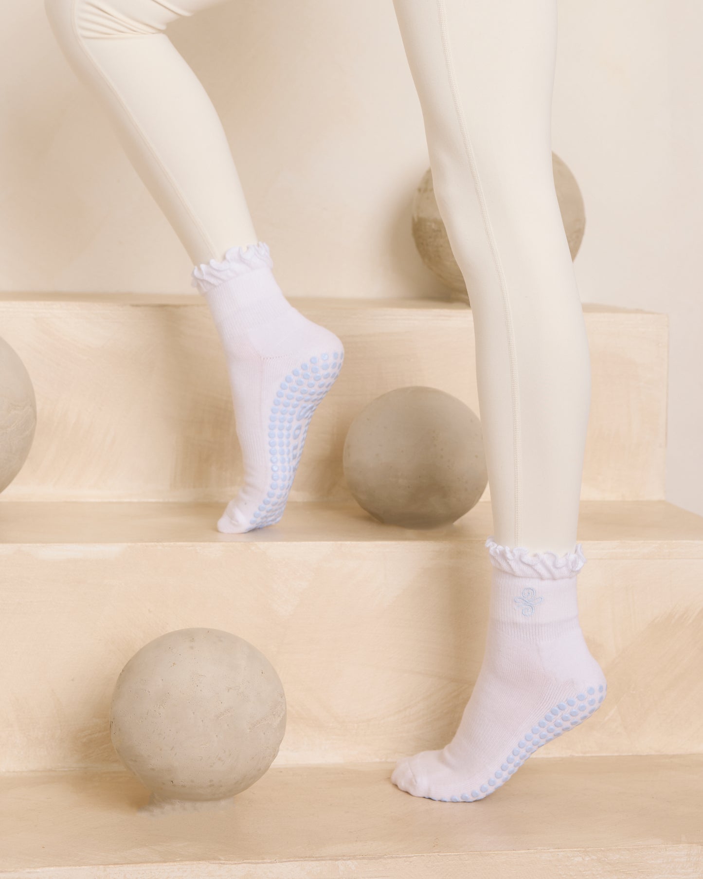 New Beginnings White Grip Socks