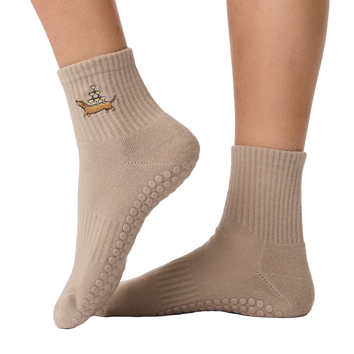 Champagne Pup Grip Socks