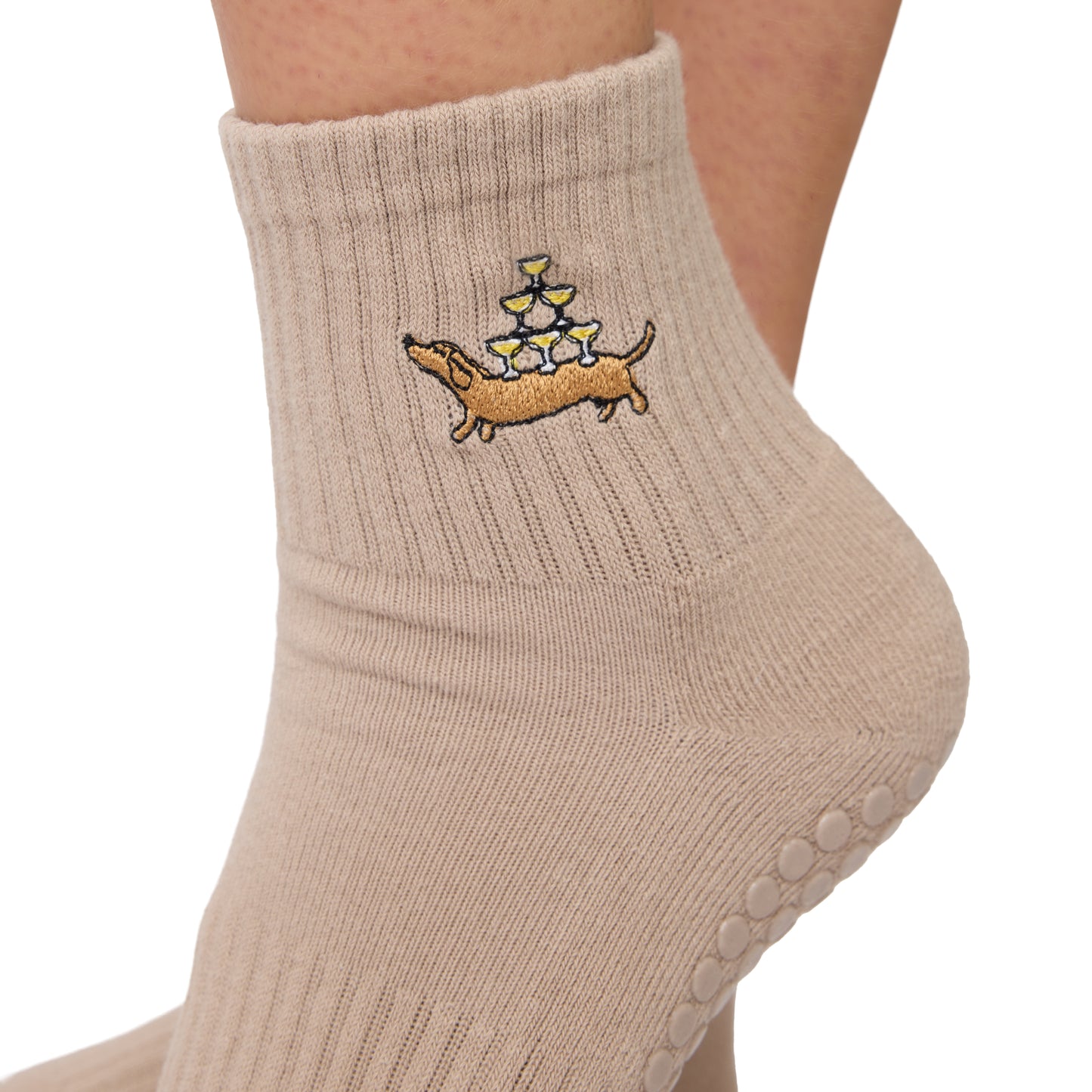 Champagne Pup Grip Socks