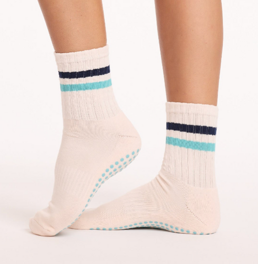 Blue Retro Grip Sock