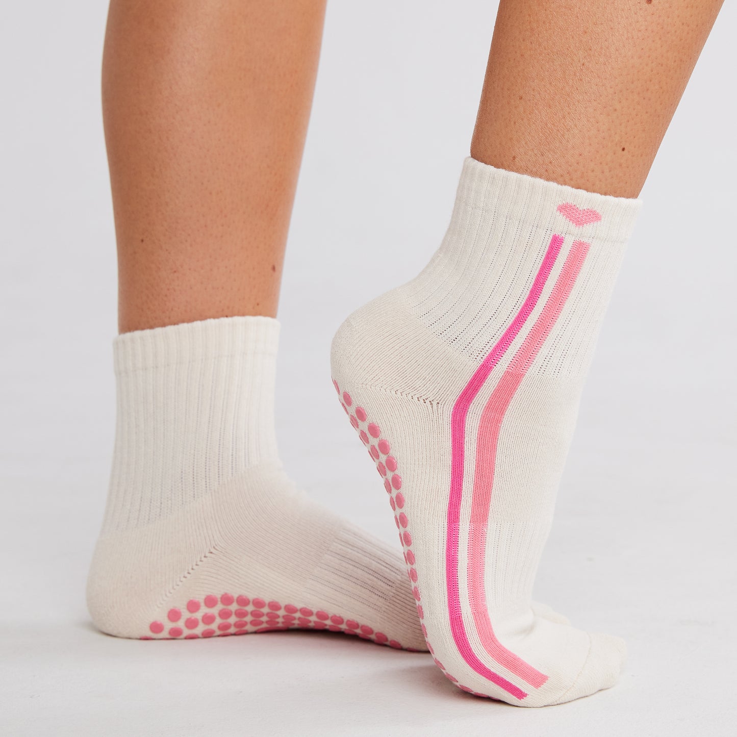 Pink Streak Grip Socks