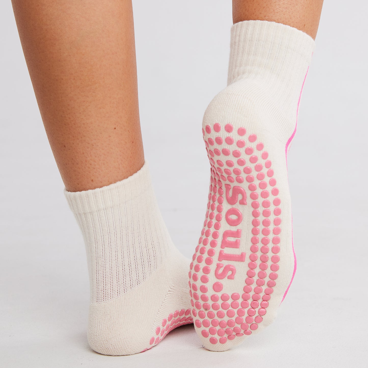 Pink Streak Grip Socks
