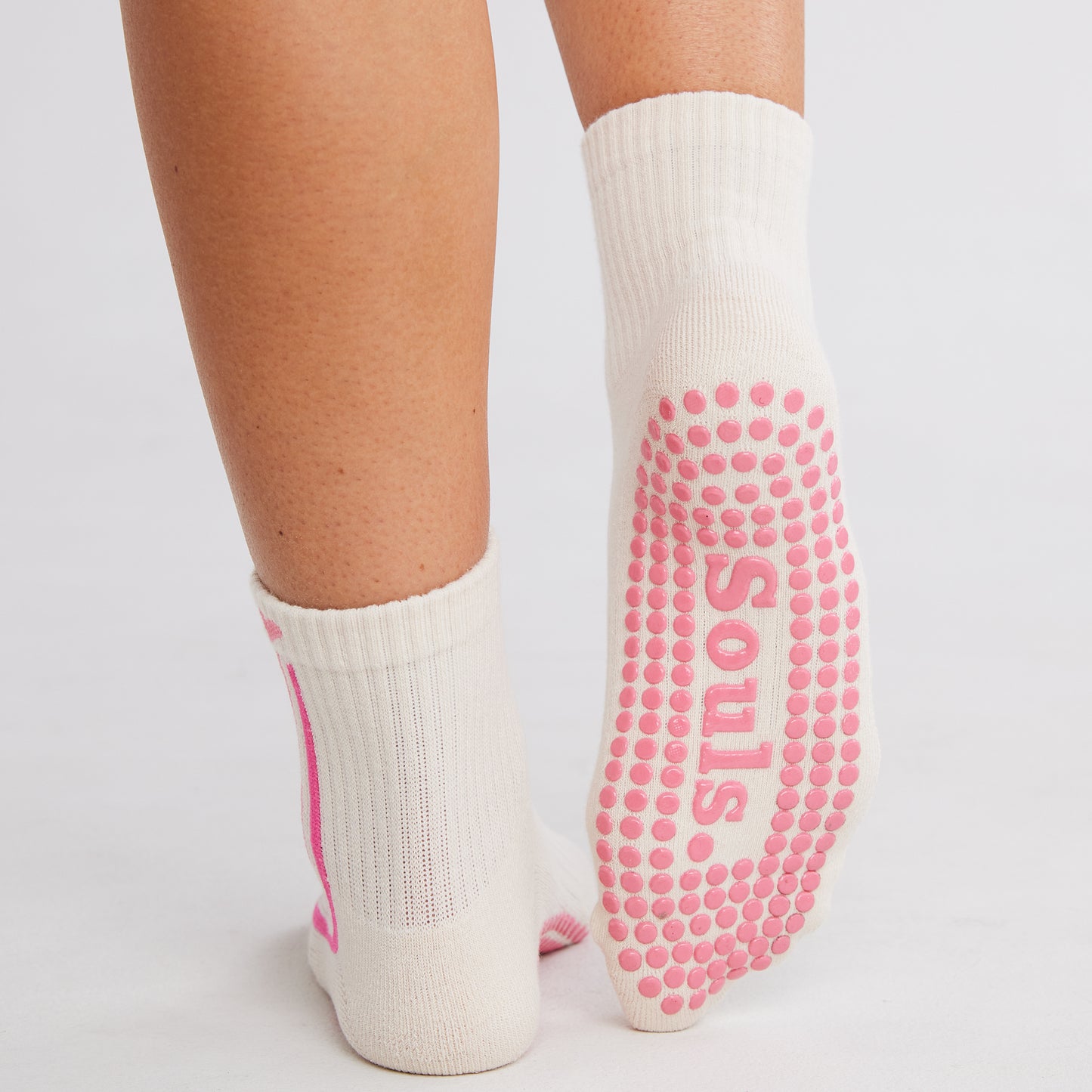 Pink Streak Grip Socks